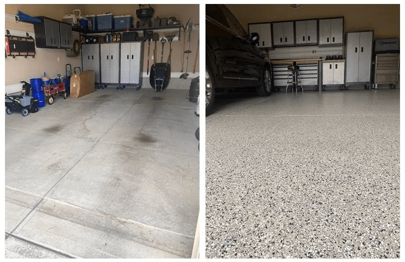 garage floor repair full flake coating