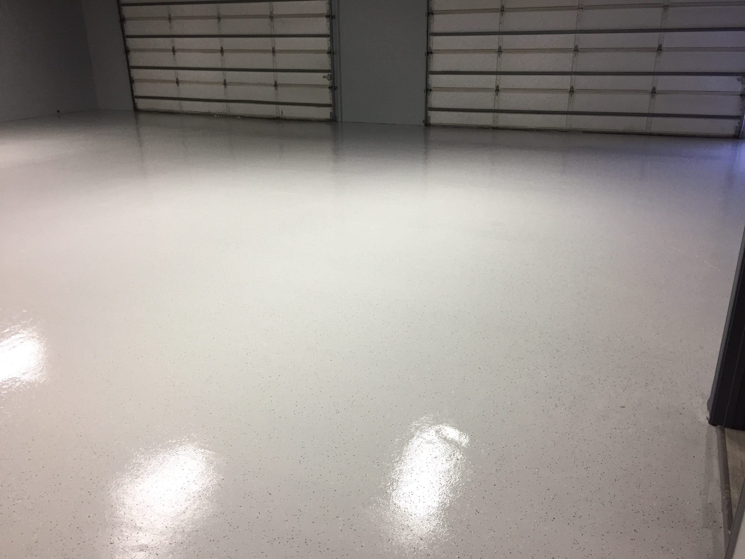 Commercial Garage Partial Flake Concrete Coating