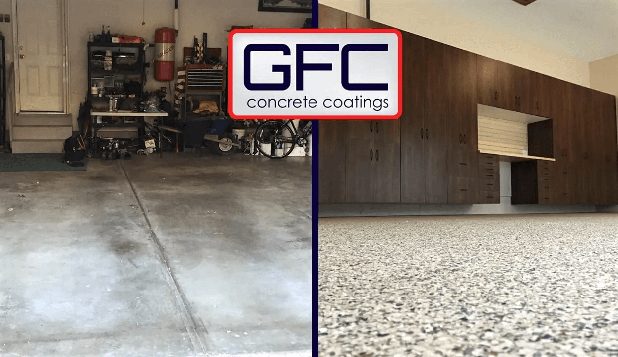 Choose The Right Garage Floor Concrete Coating Before and After Flake Floor