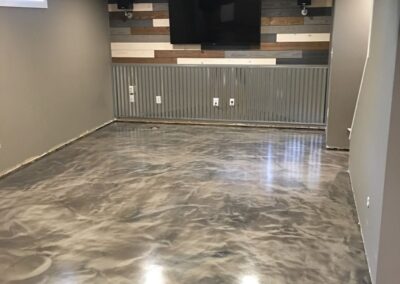 Epoxy Interior Floor Concrete Coating Dayton Cincinnati Gray Metallic Concrete Floor Coating-Basement